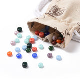 50 pc Rectangle Hemp Cloth Pouches, Antique White, 13x10cm