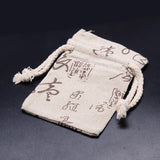 50 pc Rectangle Hemp Cloth Pouches, Antique White, 13x10cm