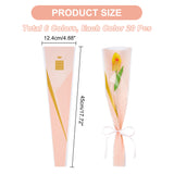 1 Set 120 Pcs 6 Colors Single Flower Wrapping Bags, Single Rose Floral Packaging Bags Flower Bouquet Sleeve Bag with Word Just For You and Crown Pattern for Graduation Birthday Wedding