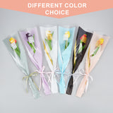 1 Set 120 Pcs 6 Colors Single Flower Wrapping Bags, Single Rose Floral Packaging Bags Flower Bouquet Sleeve Bag with Word Just For You and Crown Pattern for Graduation Birthday Wedding