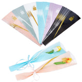 1 Set 120 Pcs 6 Colors Single Flower Wrapping Bags, Single Rose Floral Packaging Bags Flower Bouquet Sleeve Bag with Word Just For You and Crown Pattern for Graduation Birthday Wedding