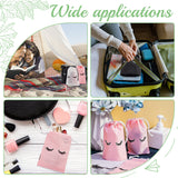 1 Bag 108 Pcs Eyelash Makeup Bags, 9 Styles Pink Eyelash Aftercare Bags Eyelash Cosmetic Bags with Drawstring Travel Bags Packaging for DIY Craft Beads Makeup Brush Storage, 3 Sizes