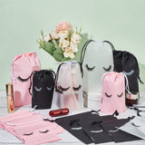 1 Bag 108 Pcs Eyelash Makeup Bags, 9 Styles Pink Eyelash Aftercare Bags Eyelash Cosmetic Bags with Drawstring Travel Bags Packaging for DIY Craft Beads Makeup Brush Storage, 3 Sizes