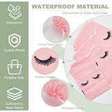 1 Bag 108 Pcs Eyelash Makeup Bags, 9 Styles Pink Eyelash Aftercare Bags Eyelash Cosmetic Bags with Drawstring Travel Bags Packaging for DIY Craft Beads Makeup Brush Storage, 3 Sizes