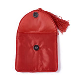 10 pc Embroidery Cloth Pouches, with Tassels and Stainless Steel Snap Button, Square, Red, 10.5x10cm