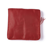 10 pc Embroidery Cloth Pouches, with Tassels and Stainless Steel Snap Button, Square, Red, 10.5x10cm