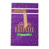 2 Bag Halloween Creative Drawstring Pockets, for Halloween Party Favor Supplies Halloween Party Bags, Rectangle with Word Happy Halloween , Purple, 22.3x15.1cm, about 45~50pcs/bag