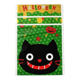 2 Bag Halloween Creative Drawstring Pockets, for Halloween Party Favor Supplies Halloween Party Bags, Rectangle with Cat Pattern, Green, 22.3x15.1cm, about 45~50pcs/bag