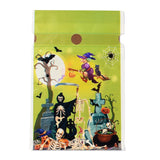 2 Bag Halloween Creative Drawstring Pockets, for Halloween Party Favor Supplies Halloween Party Bags, Rectangle with Skull & Pumpkin & Witch & Bat, Green, 22.3x15.1cm, about 45~50pcs/bag