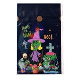 2 Bag Halloween Creative Drawstring Pockets, for Halloween Party Favor Supplies Halloween Party Bags, Rectangle with Zombie & Witch, Black, 22.3x15.1cm, about 45~50pcs/bag