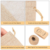 1 Bag Burlap Packing Pouches, Drawstring Bags, Tan, 17.7~18x12.9~13x0.4cm, 20pcs/bag