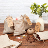 1 Bag Burlap Packing Pouches, Drawstring Bags, Tan, 17.7~18x12.9~13x0.4cm, 20pcs/bag