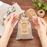 1 Bag Burlap Packing Pouches, Drawstring Bags, Tan, 17.7~18x12.9~13x0.4cm, 20pcs/bag