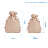 20 pc Burlap Packing Pouches Drawstring Bags, Tan, 13.5x9.5cm