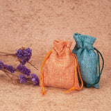 1 Set 10 pcs Burlap Bags Drawstring Gift Bags, Favour Bags Pouches for Wedding Party and DIY Craft, 10 Colors, 9x7cm