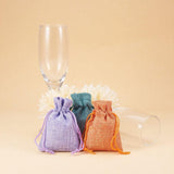 1 Set 10 pcs Burlap Bags Drawstring Gift Bags, Favour Bags Pouches for Wedding Party and DIY Craft, 10 Colors, 9x7cm
