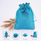 1 Set Burlap Packing Pouches Drawstring Bags, Mixed Color, 18x13cm, 1pc/color, 10pcs/set