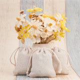 1 Set Cotton Packing Pouches Drawstring Bags, Rectangle, Floral White, 9x8cm, 30pcs/set