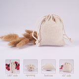 1 Set Cotton Packing Pouches Drawstring Bags, Rectangle, Floral White, 9x8cm, 30pcs/set
