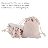 1 Set Cotton Packing Pouches Drawstring Bags, Rectangle, Floral White, 9x8cm, 30pcs/set