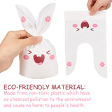 1 Set Animals Theme Plastic Bags and Flowers Floral Paper Gift Bag, Mixed Color, 23.3x13.8cm