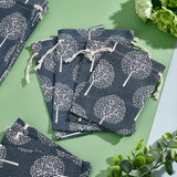 1 Set 20pcs 2 Size Cloth Packing Pouches Drawstring Bags Reusable Grocery Bags Candy Travel Purse for Candy Wedding Party Valentine Favors Rectangle with Tree of Life, SteelBlue