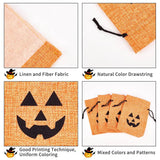 30 pc 30pcs Imitation Burlap Bags 14x10cm Pumpkin Orange Pouches Drawstring Bags for Halloween Candy Party Favors Small Items Jewelry Storage