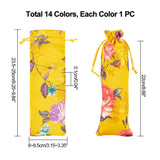 1 Set Brocade Drawstring Pouches, Candy Sachet Wallet Jewelry Bag, Mixed Color, 23.5~25x8~8.5x0.1cm, 14 colors, 1pc/color, 14pcs/set