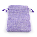 50 pc Burlap Packing Pouches Drawstring Bags, Medium Purple, 13.5~14x9.5~10cm