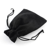 50 pc Burlap Packing Pouches Drawstring Bags, Black, 13.5~14x9.5~10cm