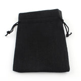 50 pc Burlap Packing Pouches Drawstring Bags, Black, 13.5~14x9.5~10cm