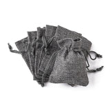 50 pc Burlap Packing Pouches Drawstring Bags, Gray, 20x15cm