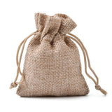 50 pc Burlap Packing Pouches Drawstring Bags, Dark Khaki, 9x7cm