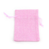 50 pc Burlap Packing Pouches Drawstring Bags, Pearl Pink, 9x7cm