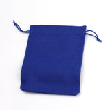 50 pc Burlap Packing Pouches Drawstring Bags, Blue, 9x7cm