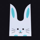 45 pc Kawaii Bunny Plastic Candy Bags, Rabbit Ear Bags, Gift Bags, Two-Side Printed, Dark Cyan, 22.5x14cm