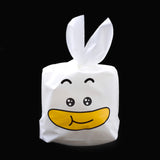 500 pc Kawaii Bunny Plastic Candy Bags, Rabbit Ear Bags, Gift Bags, Two-Side Printed, Gold, 22.5x14cm