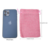 100 pc Polyester Imitation Burlap Packing Pouches Drawstring Bags, Flamingo, 13.5x9.5cm