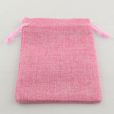 30 pc Polyester Imitation Burlap Packing Pouches Drawstring Bags, Mixed Style, Mixed Color, 13.5x9.5cm