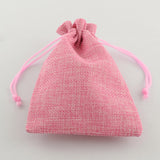 30 pc Polyester Imitation Burlap Packing Pouches Drawstring Bags, Mixed Style, Mixed Color, 180x130mm