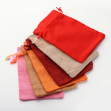 30 pc Polyester Imitation Burlap Packing Pouches Drawstring Bags, Mixed Style, Mixed Color, 180x130mm