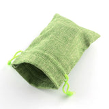250 pc Polyester Imitation Burlap Packing Pouches Drawstring Bags, for Christmas, Wedding Party and DIY Craft Packing, Yellow Green, 14x10cm