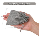 250 pc Polyester Imitation Burlap Packing Pouches Drawstring Bags, for Christmas, Wedding Party and DIY Craft Packing, Gray, 14x10cm
