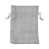 250 pc Polyester Imitation Burlap Packing Pouches Drawstring Bags, for Christmas, Wedding Party and DIY Craft Packing, Gray, 14x10cm