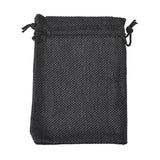 250 pc Polyester Imitation Burlap Packing Pouches Drawstring Bags, for Christmas, Wedding Party and DIY Craft Packing, Black, 14x10cm