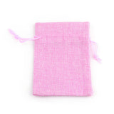 250 pc Polyester Imitation Burlap Packing Pouches Drawstring Bags, for Christmas, Wedding Party and DIY Craft Packing, Pearl Pink, 14x10cm