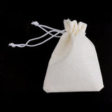 250 pc Polyester Imitation Burlap Packing Pouches Drawstring Bags, for Christmas, Wedding Party and DIY Craft Packing, Creamy White, 14x10cm