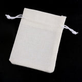 250 pc Polyester Imitation Burlap Packing Pouches Drawstring Bags, for Christmas, Wedding Party and DIY Craft Packing, Creamy White, 14x10cm