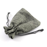 250 pc Polyester Imitation Burlap Packing Pouches Drawstring Bags, for Christmas, Wedding Party and DIY Craft Packing, Gray, 18x13cm