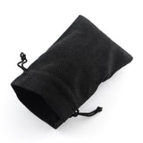 250 pc Polyester Imitation Burlap Packing Pouches Drawstring Bags, for Christmas, Wedding Party and DIY Craft Packing, Black, 18x13cm